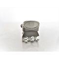 Tiny mini silver tone metal hair claw clip