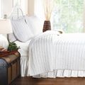 Full 3-Piece Quilt Set 100% Cotton White Ruffle...