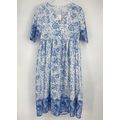 Maldila V-Neck Bohemian Maxi Dress Blue White F...