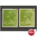 X895 12p Yellowish Green (2 bands).Fine Used.