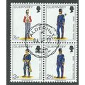 GUE 1974 SE~TE BLOCK OF 4 'GUERNSEY MILITIA' FI...