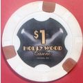 Hollywood. $1 Casino Chip. Toledo, OH. W85.