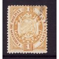 BOLIVIA 1894 SG 63 1c BISTRE FINE USED #4