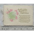 Vintage: Christmas card - ivy leaf and pink flo...