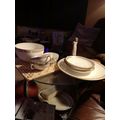 Part Tea Set White Gold Edge