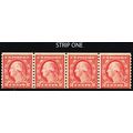 492, Mint NH 2¢ Coil Line Strip of Four CV $153...