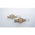 Two small tiny gold and clear crystal hair pin ...