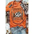 Orange HOWDY FALL Western Pumpkin Graphic T Shirt