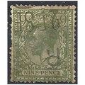 1922 SG393a 9d Olive-Green Watermark Royal Cyph...