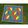 Bright Zig Zag Baby Lap Quilt 0016 39x45 Colorf...