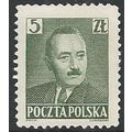 Mi 547 (**): 5 Zl. deep green Definitive Stamp:...