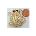 Vintage Gold Tone Collectible Frog Perfume Sachet