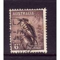 AUSTRALIA 1937 6d BROWN KOOKABURRA SG 190a FINE...