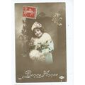 greetings postcard children bonne annee new yea...