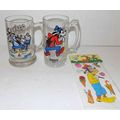 Vintage Walt Disney Goofy Beer Glass Mugs VGC