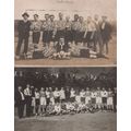 Unidentified Football Team 2x Antique Postcard s