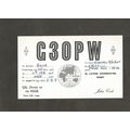 QSL Card G3OPW John Cook 38 Lower Somercotes Derby
