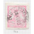 KISHANGARH STATE INDIA 1903 PINK THICK PAPER HA...
