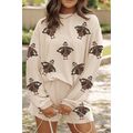 Parchment Halloween Sequined Turkey Corded Knit...