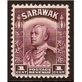 Sarawak KGV 1934 1c Purple Mounted Mint MM SG 1...
