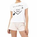 Swiped Right Slogan Printed Pyjama Set Size S U...