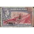 GIBRALTAR, George VI, Moorish castle, blue & red 1938, 6d