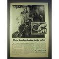 1940 Goodrich Rubber Ad - Elbow Bending in Cellar