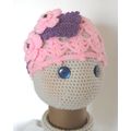 Hat #H04 girls cloche filigree flower and bow 3...