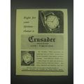 1949 Crusader Watches Ad - Right for your lifetime