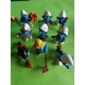 Job lot of 9 modern smurfs hobby horse brainy j...