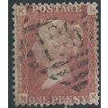 1858 SG43 1d Red Plate 116 Fine Used Check Lett...