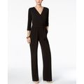 NY Collection Petite Belted Jumpsuit Black P/L