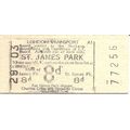 London Transport BMR Machine Ticket - St. James...