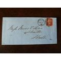 1866 GB QV 1d Red stamp AN Plate 78 cover Moss ...
