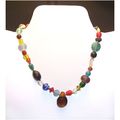 Necklace #mgbp multi-color glass beaded choker ...