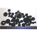 BEADS #005 lot of 40 black facet fire polished ...