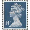 GB, Queen Elizabeth Machin, dark blue 1988, 14p...