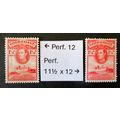 GOLD COAST 1938/1940 SG122/SG122a 1½d SCARLET 2...