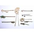 Lot of 10 Vintage Decorative Hair Pins
