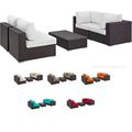 Outdoor Patio Set Sofa Chair Coffee Table Brown...