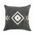20" X 20" White And Black 100% Cotton Geometric...