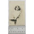 1905 postcard - Girl Standing Beside Chair