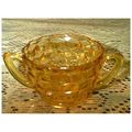 JEANETTE INDIANA CUBED CUBIC CLEAR YELLOW PRESS...