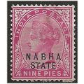 Nabha (ICS) 1892 SG15 9 Pies Carmine Mounted Mi...