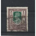 Burma.SG62 5r Green and Brown.Fine Used.Jul25o