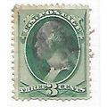 USA 1870 NATIONAL BANK NOTE 3c WASHINGTON CANCE...