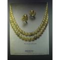 1981 Mikimoto Golden Pearl Necklace and earring...