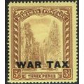 Bahamas 1918 War Tax 3d Purple on Yellow SG98 MM