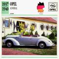 Collectors Club card. Classic Cars. Opel Admiral