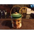 Old Vintage Cookie Jar Colonial Head Jar W/Bask...